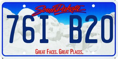SD license plate 76IB20