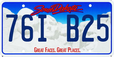 SD license plate 76IB25