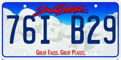 SD license plate 76IB29