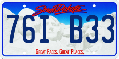 SD license plate 76IB33