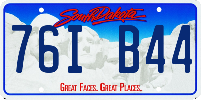 SD license plate 76IB44