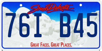 SD license plate 76IB45