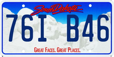 SD license plate 76IB46