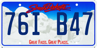 SD license plate 76IB47