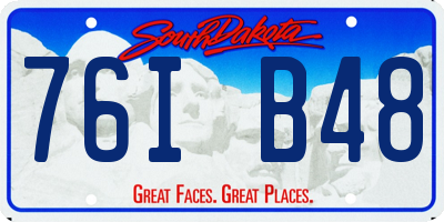 SD license plate 76IB48