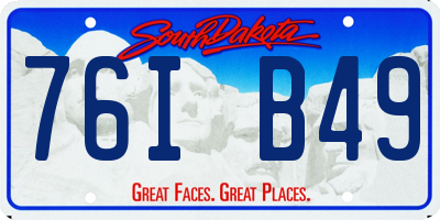 SD license plate 76IB49