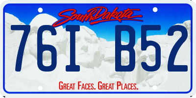 SD license plate 76IB52