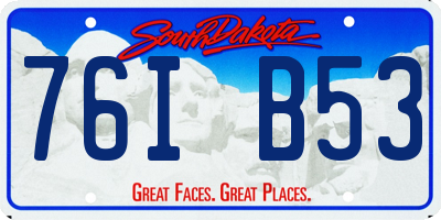 SD license plate 76IB53