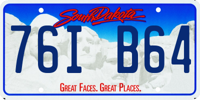 SD license plate 76IB64