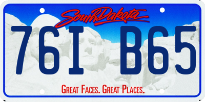SD license plate 76IB65