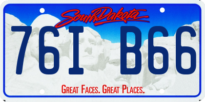 SD license plate 76IB66