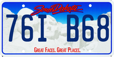 SD license plate 76IB68