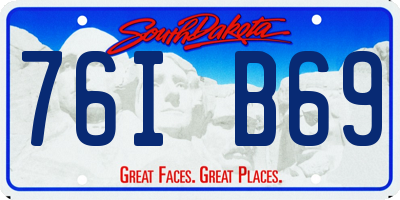 SD license plate 76IB69