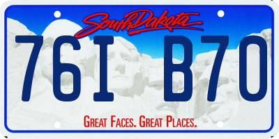 SD license plate 76IB70