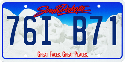 SD license plate 76IB71