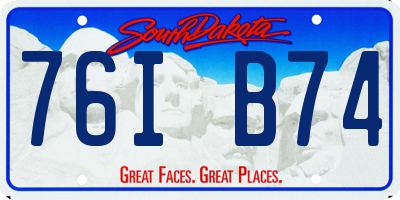 SD license plate 76IB74