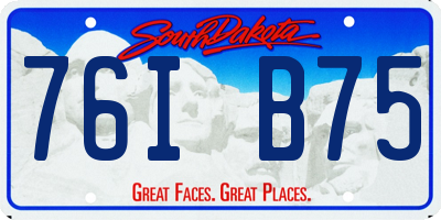 SD license plate 76IB75