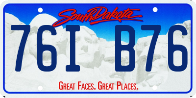 SD license plate 76IB76