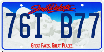 SD license plate 76IB77