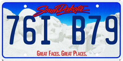 SD license plate 76IB79