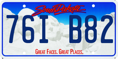 SD license plate 76IB82