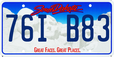 SD license plate 76IB83