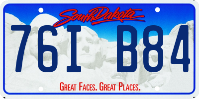 SD license plate 76IB84