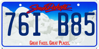 SD license plate 76IB85
