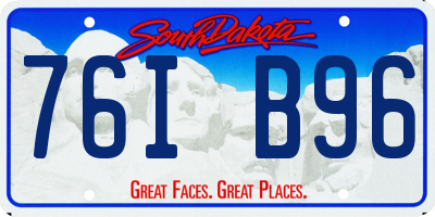 SD license plate 76IB96
