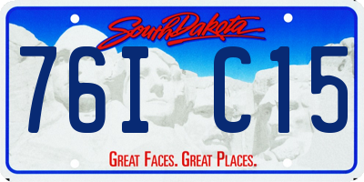 SD license plate 76IC15