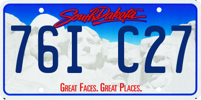 SD license plate 76IC27