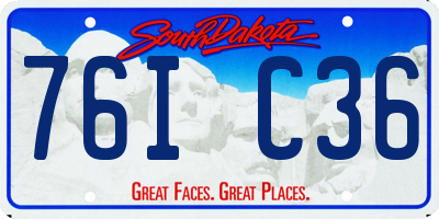 SD license plate 76IC36
