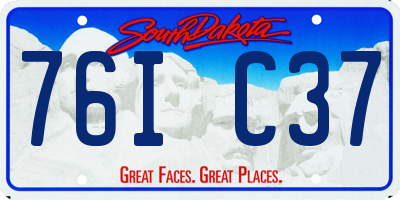 SD license plate 76IC37