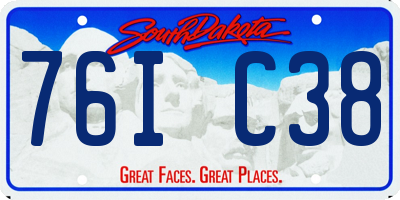 SD license plate 76IC38