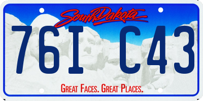 SD license plate 76IC43