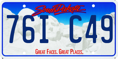 SD license plate 76IC49