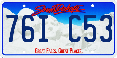 SD license plate 76IC53