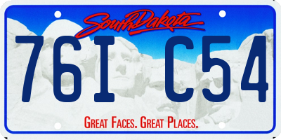SD license plate 76IC54