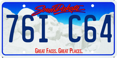 SD license plate 76IC64