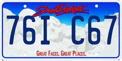 SD license plate 76IC67