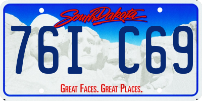 SD license plate 76IC69