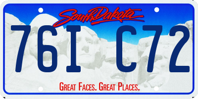 SD license plate 76IC72