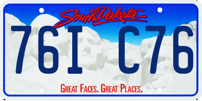 SD license plate 76IC76