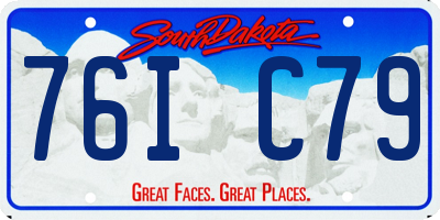 SD license plate 76IC79