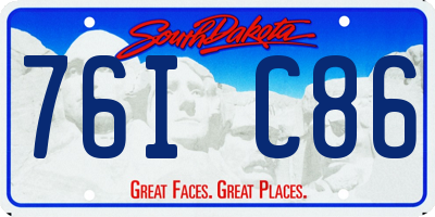 SD license plate 76IC86