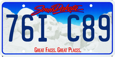 SD license plate 76IC89