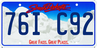 SD license plate 76IC92