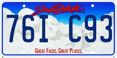 SD license plate 76IC93