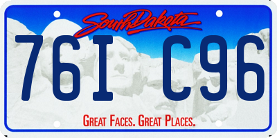 SD license plate 76IC96