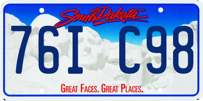 SD license plate 76IC98